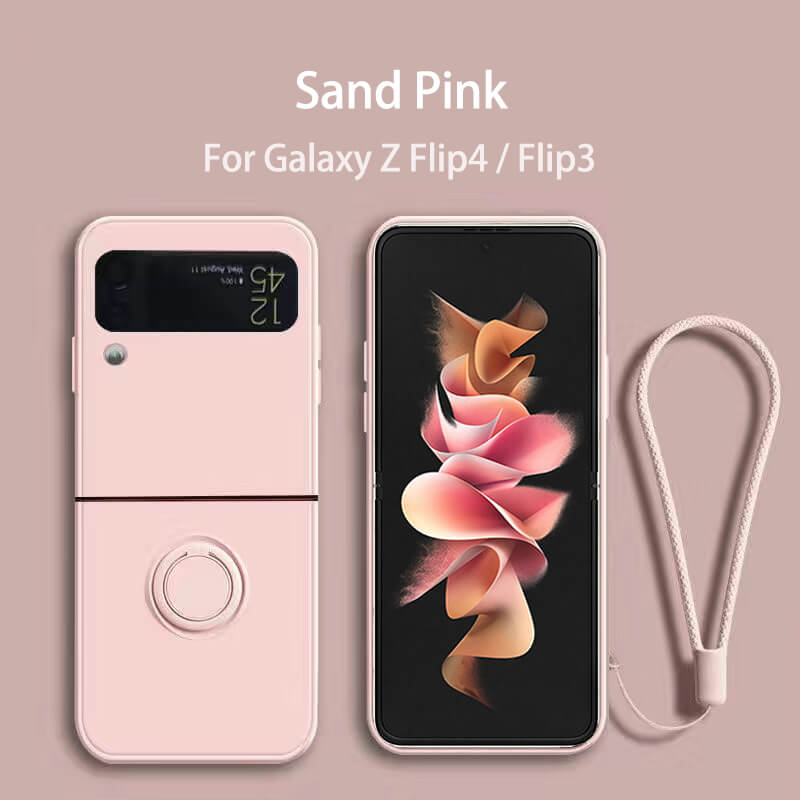 Untuk Galaxy Z Flip5-Flip4-Flip3 |. Casing Ponsel Penyangga Magnetik Silikon Cair