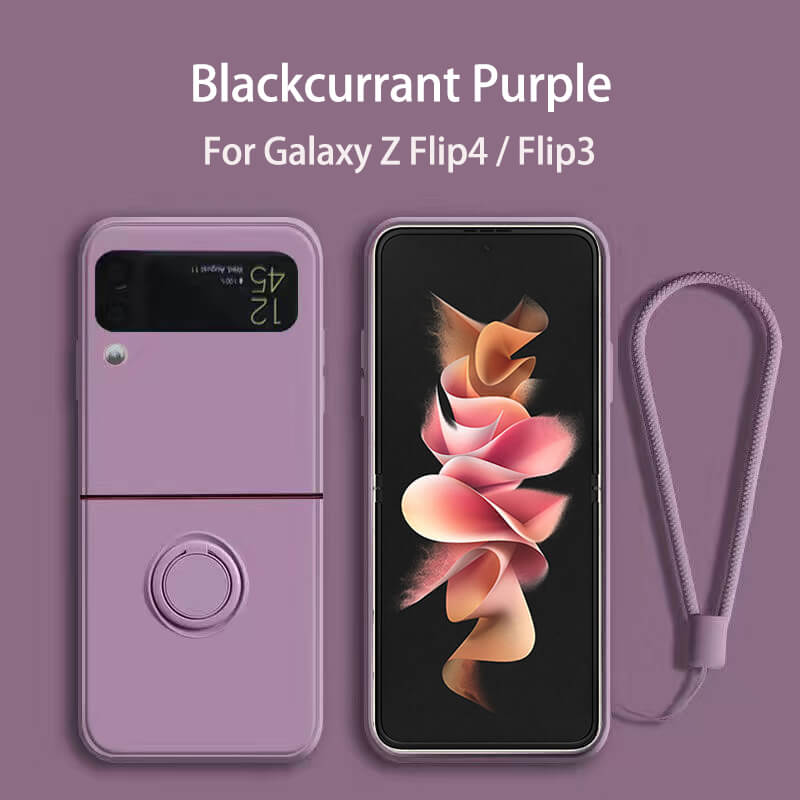 Untuk Galaxy Z Flip5-Flip4-Flip3 |. Casing Ponsel Penyangga Magnetik Silikon Cair