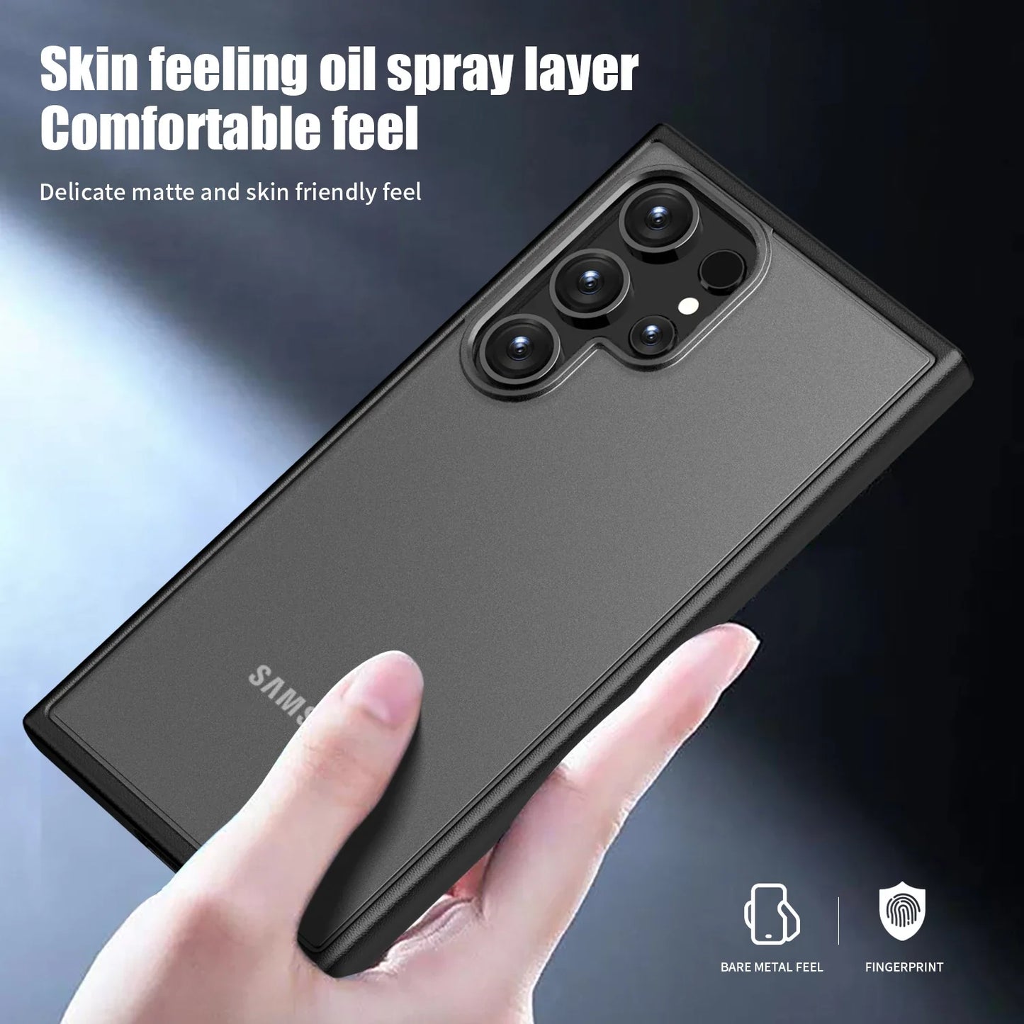 Casing Tahan Guncangan Bening Matte Untuk Samsung