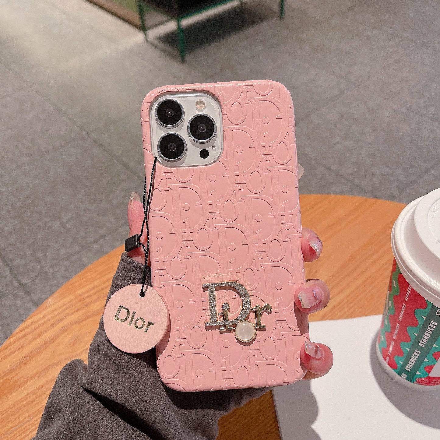 Casing Ponsel Mewah Cangkang Keras Dior Premium