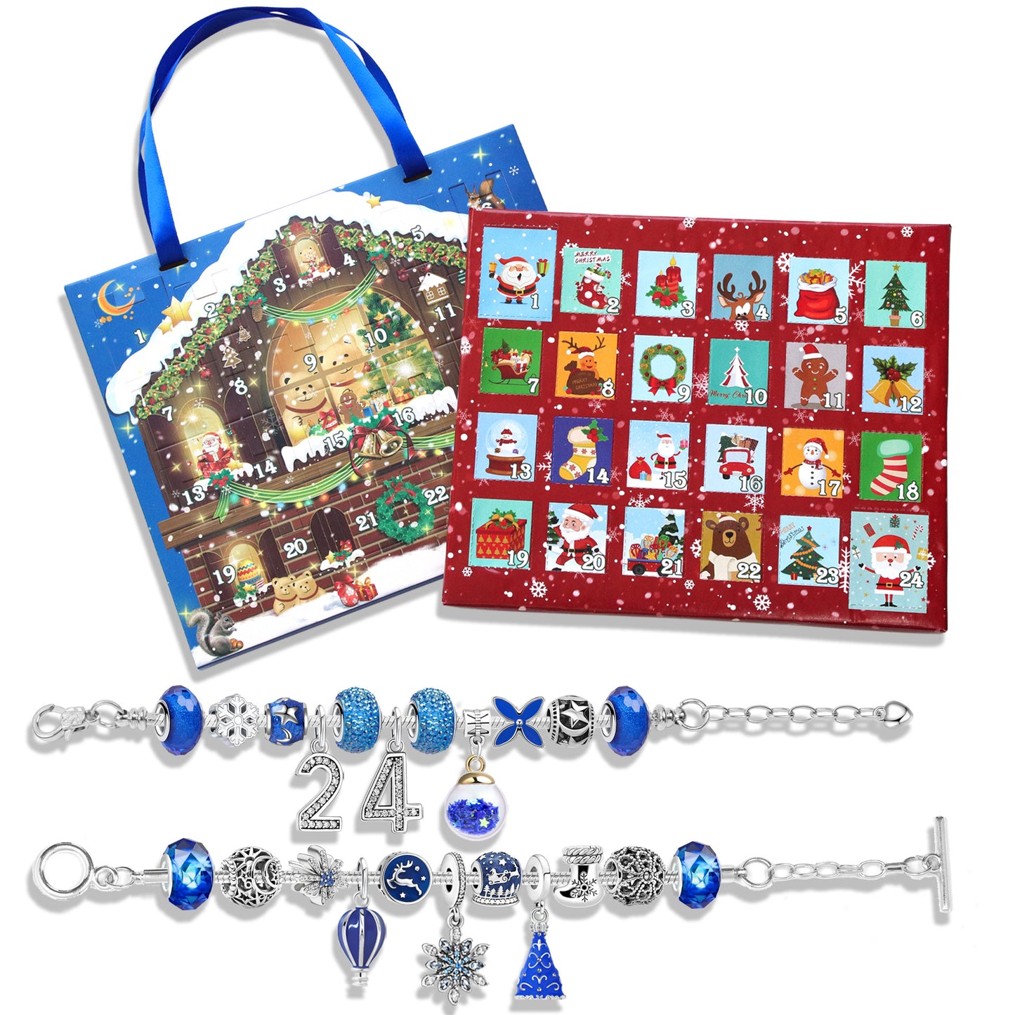 Conjunto de 24 peças Gelang Kalender Advent Natal DIY 