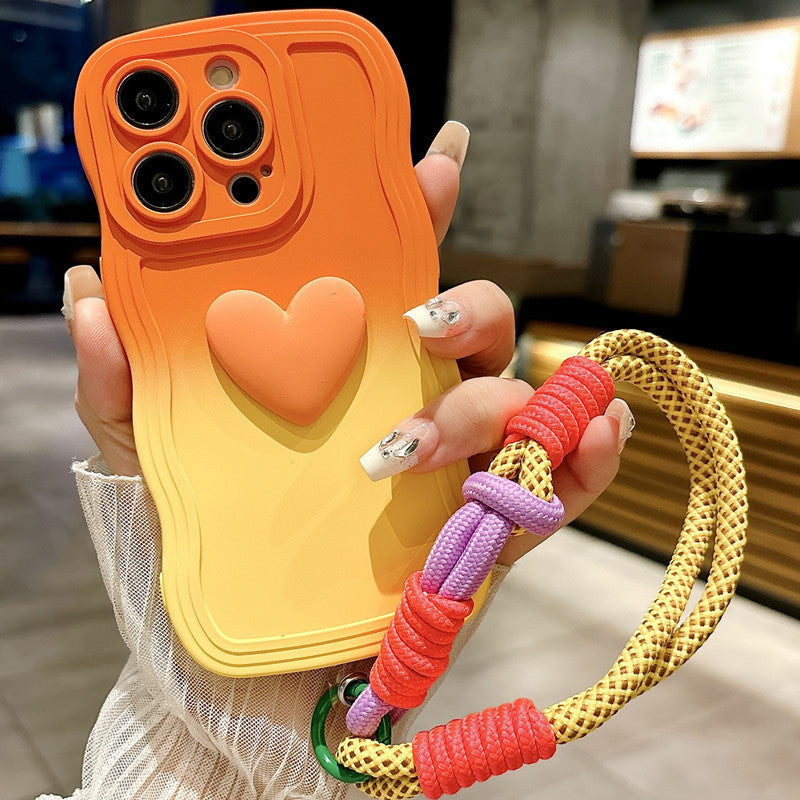 Casing Silikon Lanyard Cinta untuk iPhone