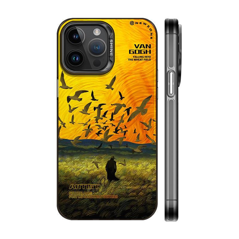 Casing ponsel anti jatuh dengan lukisan asli Van Gogh yang dipersonalisasi dengan laser