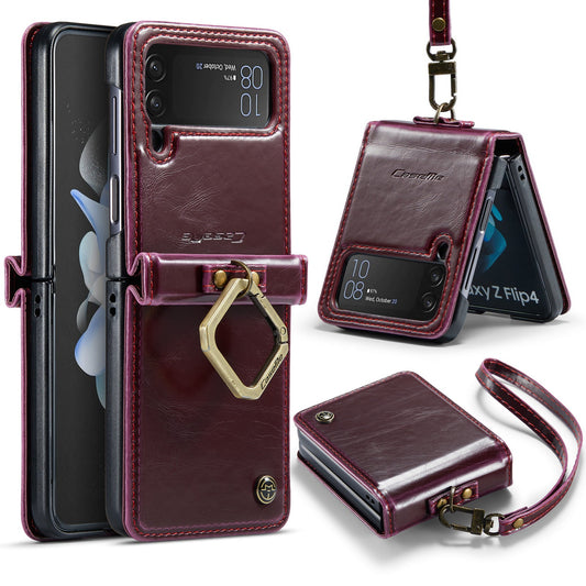 New anti-fall leather case ring lanyard mobile phone case