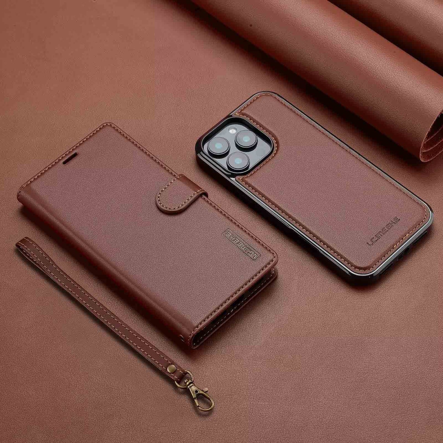 Capa de couro flip para celular tudo em um 