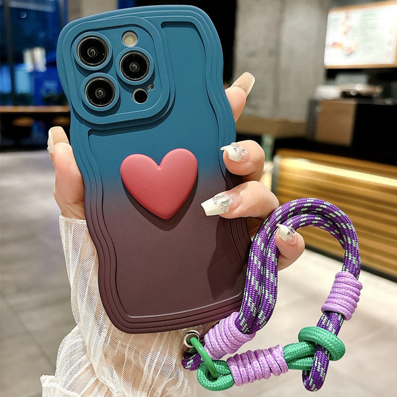 Casing Silikon Lanyard Cinta untuk iPhone