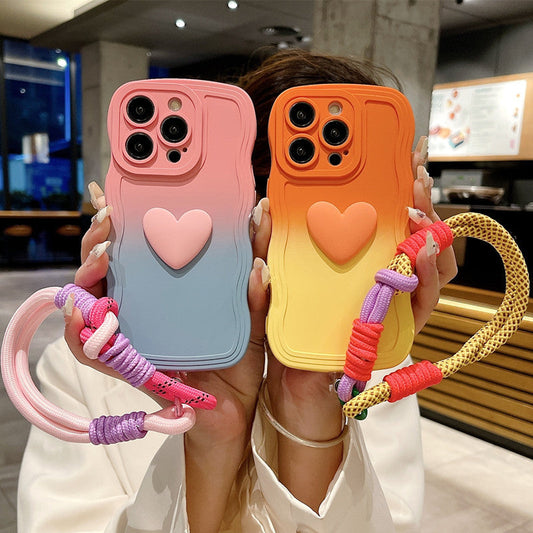 Casing Silikon Lanyard Cinta untuk iPhone