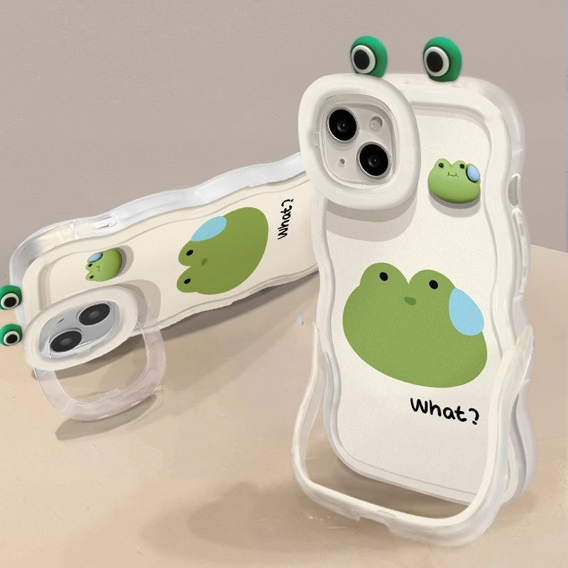 Cute sweaty frog figure lanyard silicone anti-fall mobile phone case