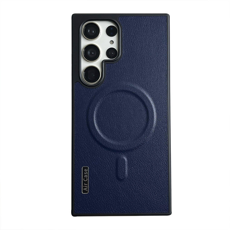 Capa de celular magnética de couro à prova de quedas para Samsung 