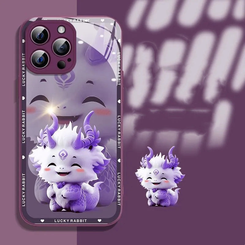 Casing Ponsel Lensa Kaca Premium Happy Dragon Baby