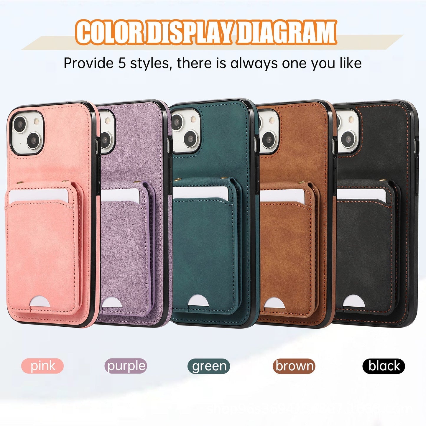 New buckle plaid card holder protective phone case