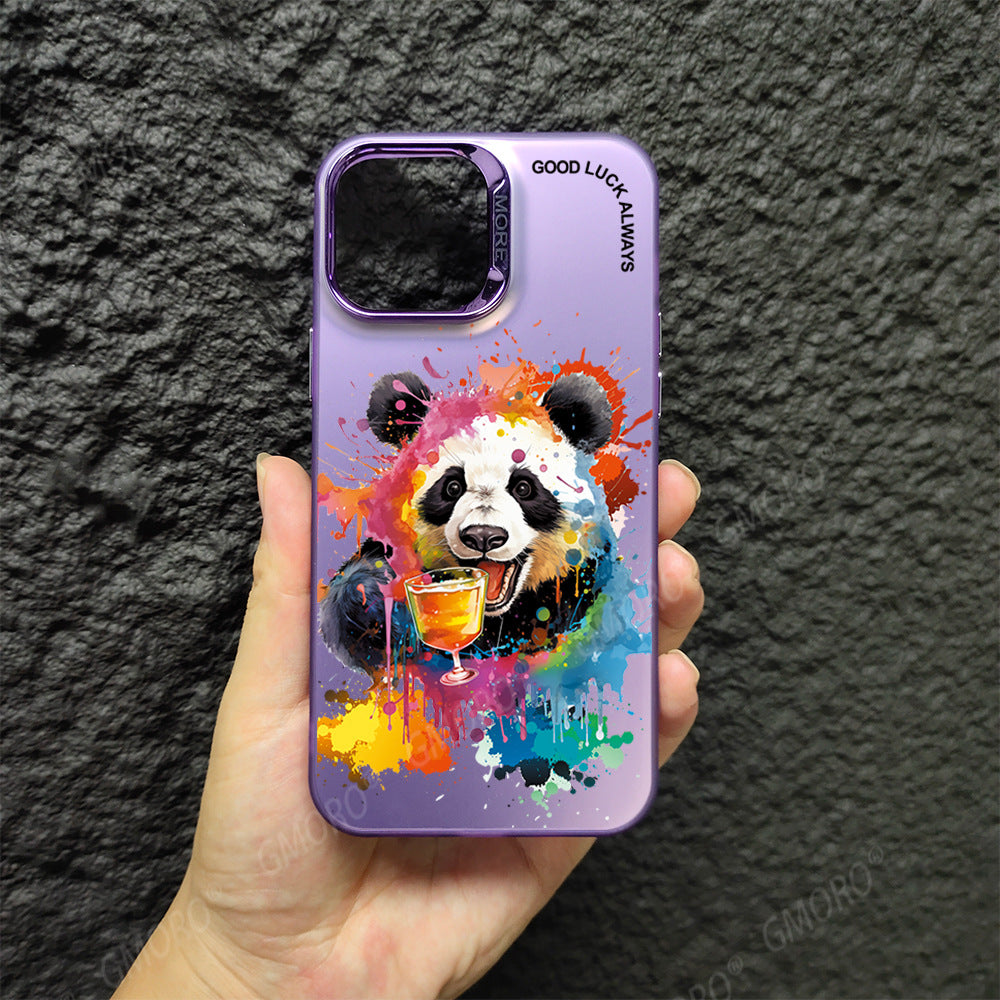 Casing ponsel berlubang besar dengan motif grafiti kartun baru