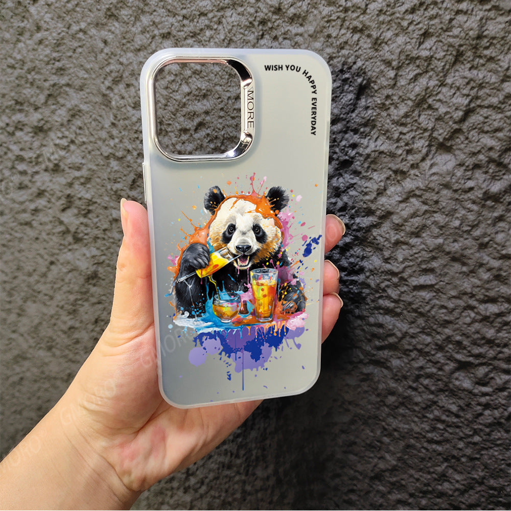 Casing ponsel berlubang besar dengan motif grafiti kartun baru