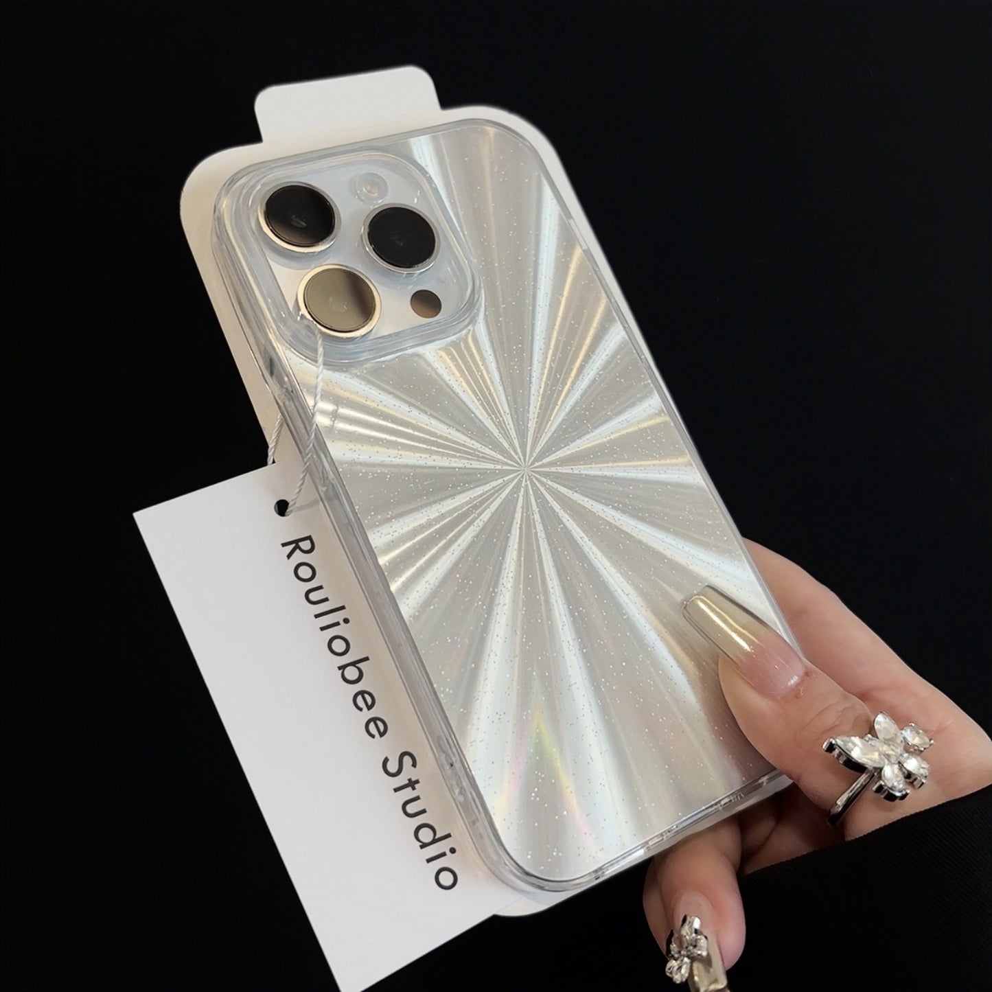 Dalam casing ponsel aurora glitter kelas atas apple