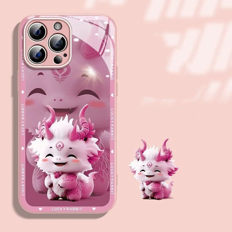 Casing Ponsel Lensa Kaca Premium Happy Dragon Baby