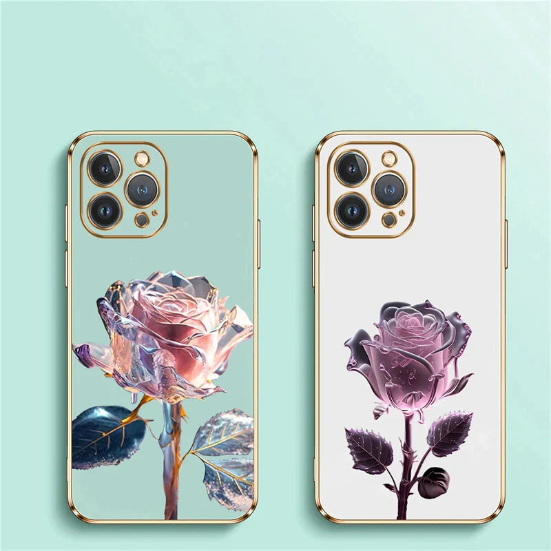 Soft Case Bunga Mawar Untuk iPhone