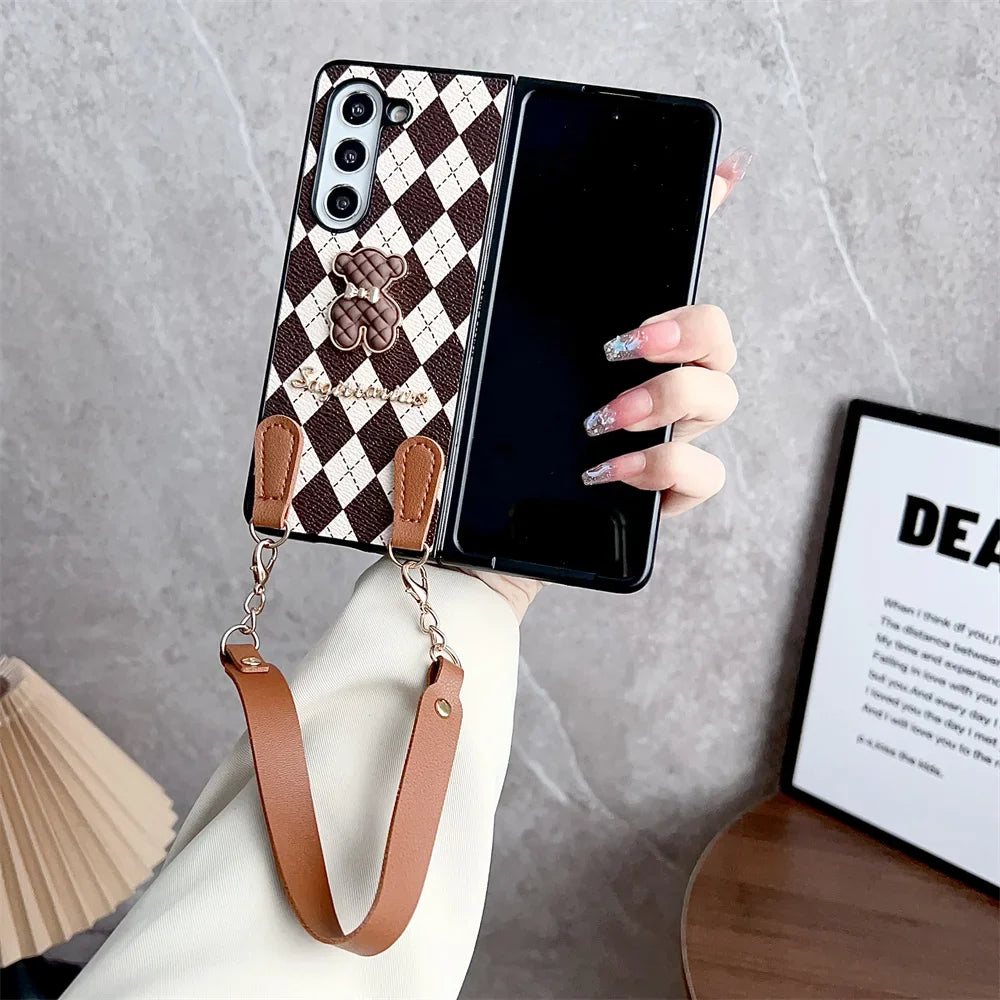 Casing Berlian Beruang Fashion dengan Tali Lucu