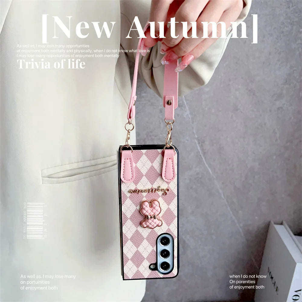 Casing Berlian Beruang Fashion dengan Tali Lucu