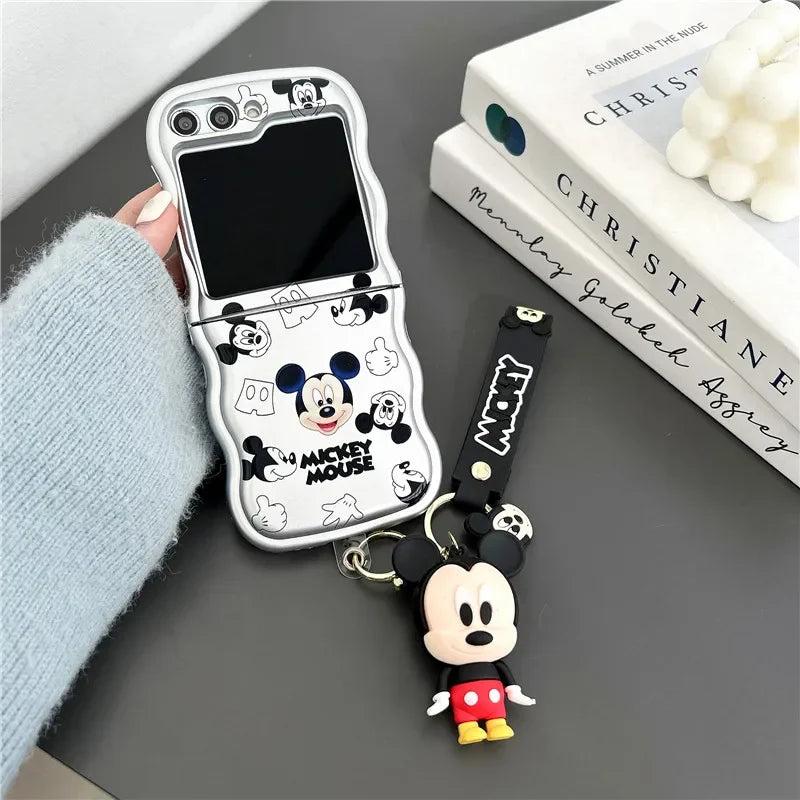 Casing Ponsel Kartun Berlapis Perak untuk Seri Z Flip