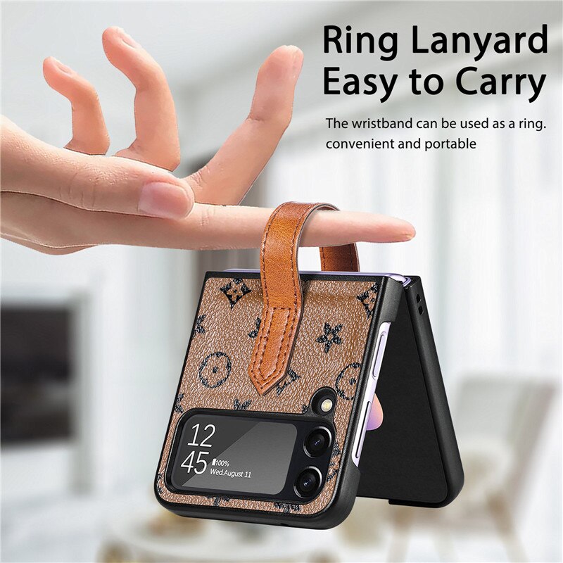 Casing Tahan Benturan untuk Samsung Z Flip4 5G 2022 Penutup Panel Belakang Dudukan Cincin Gelang Mewah untuk Samsung Galaxy Z Flip 4 Etui