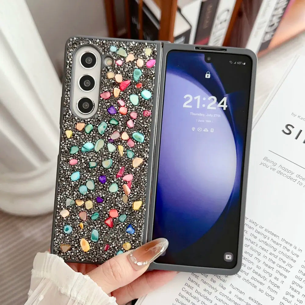 Casing Keras Berlian Bling untuk Seri Samsung Z Fold