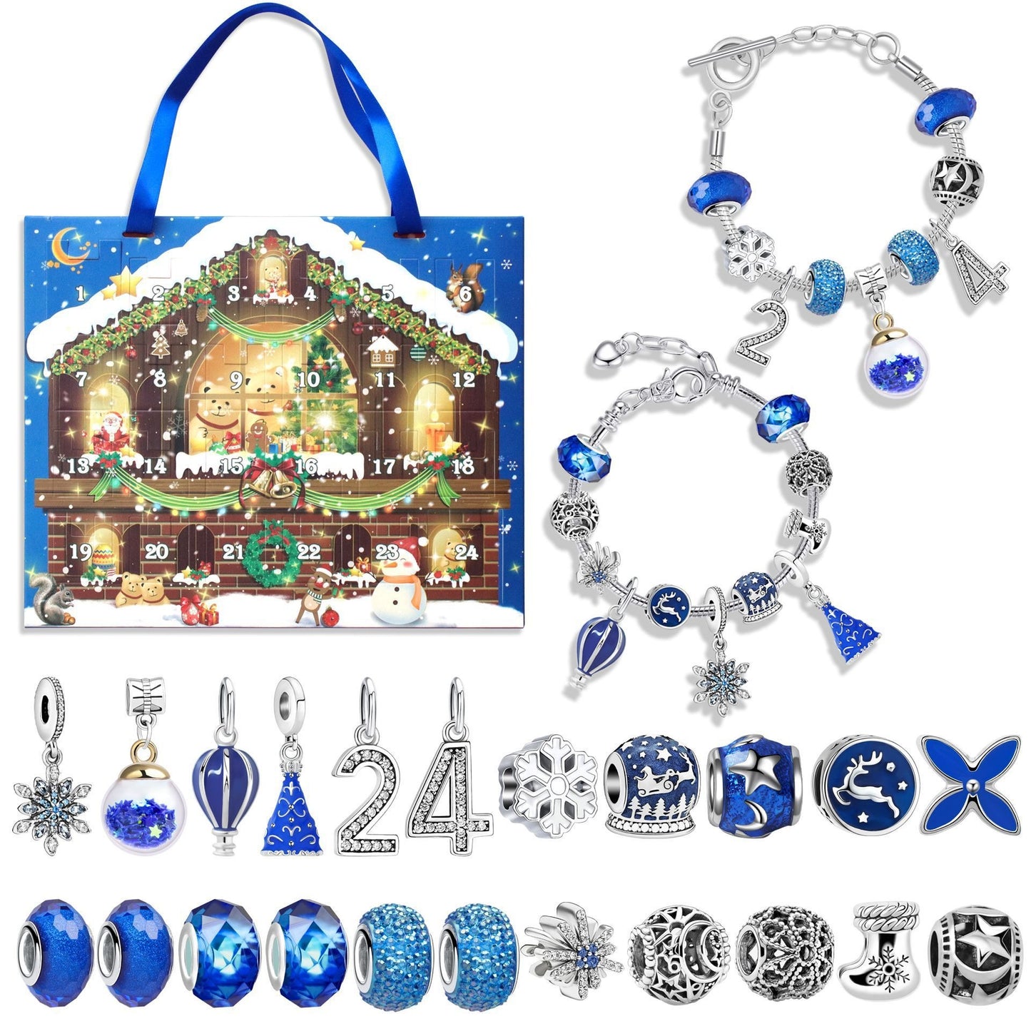 Conjunto de 24 peças Gelang Kalender Advent Natal DIY 