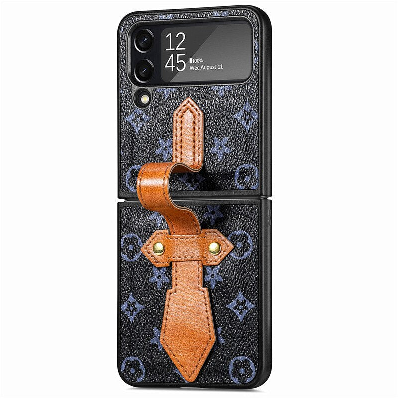 Casing Tahan Benturan untuk Samsung Z Flip4 5G 2022 Penutup Panel Belakang Dudukan Cincin Gelang Mewah untuk Samsung Galaxy Z Flip 4 Etui