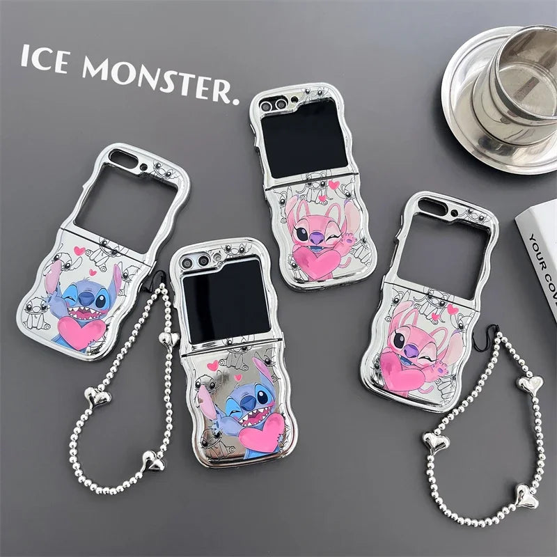 Casing Ponsel Stitch Lucu Untuk Seri Galaxy Z Flip