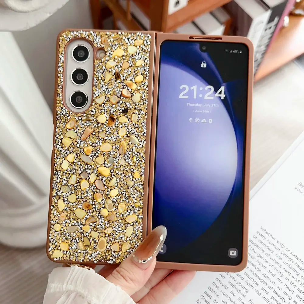 Casing Keras Berlian Bling untuk Seri Samsung Z Fold