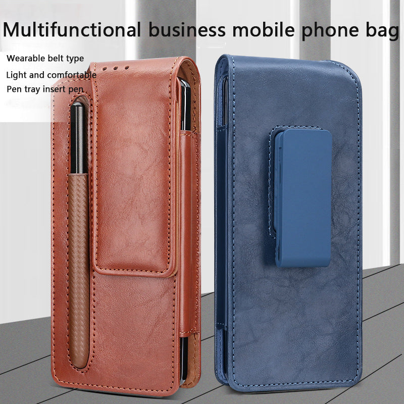 Adequado para Samsung Fold3/4/5 Business Folding Screen Universal Mobile Phone Bag com slot para caneta S-Pen 