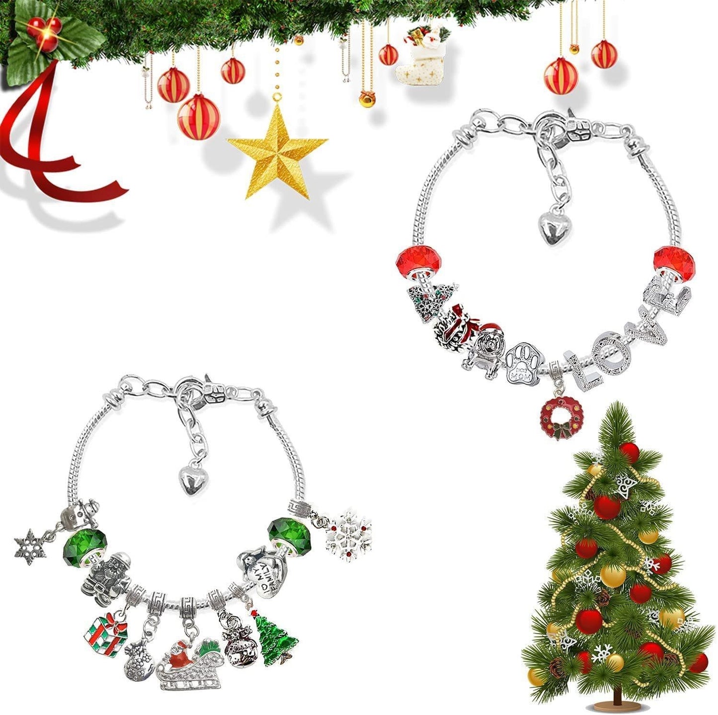 Conjunto de 24 peças Gelang Kalender Advent Natal DIY 