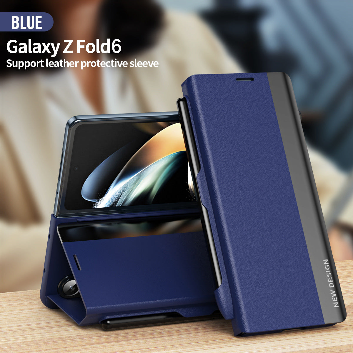 Projetada especificamente para o Samsung Galaxy Z Fold, a capa Flip Stand com compartimento para caneta faz com que cada dobra pareça elegante e especial. 