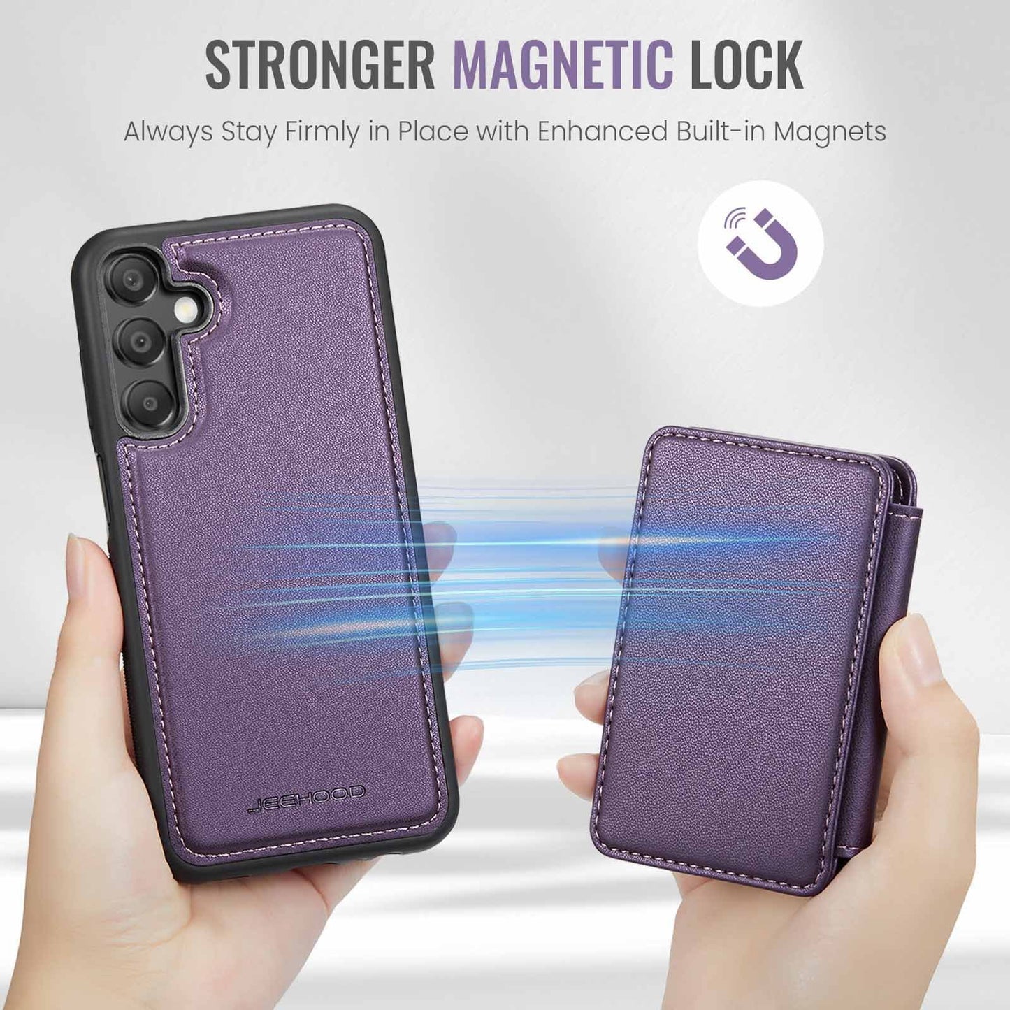 Capa de telefone com suporte magnético antirroubo para cartão Samsung A55 