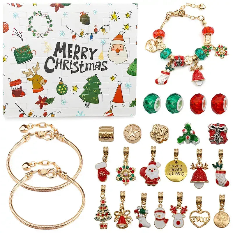 Conjunto de 24 peças Gelang Kalender Advent Natal DIY 