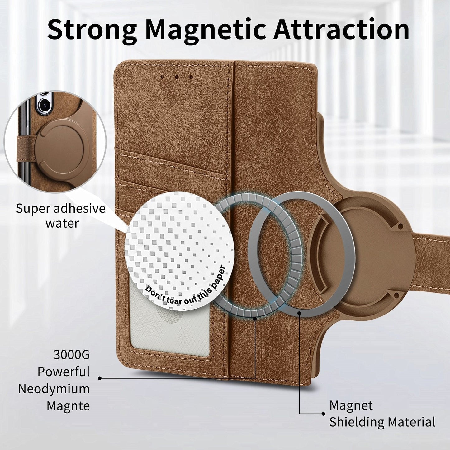 Suitable for Samsung Z Fold5/4/3 Mobile Phone Case Magnetic Detachable Leather Case