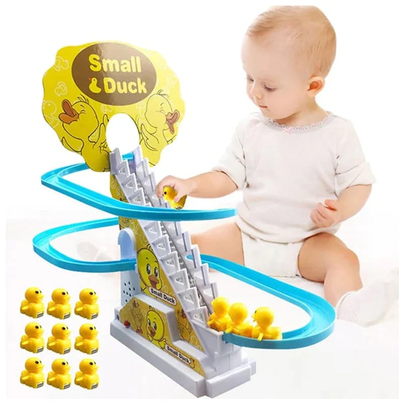 🦆Pista de escorregador elétrico para patos com luzes e música🦆