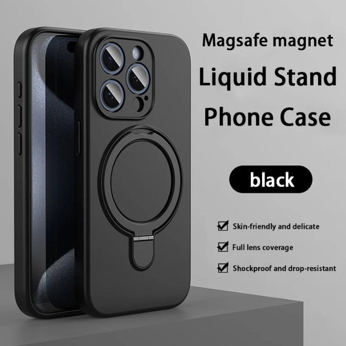 Liquid Silicone Rotating Magnetic Holder Case For iPhone