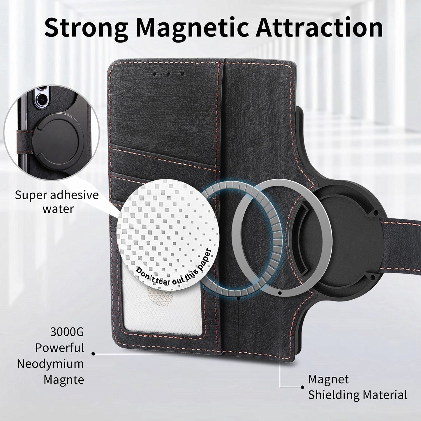 Suitable for Samsung Z Fold5/4/3 Mobile Phone Case Magnetic Detachable Leather Case