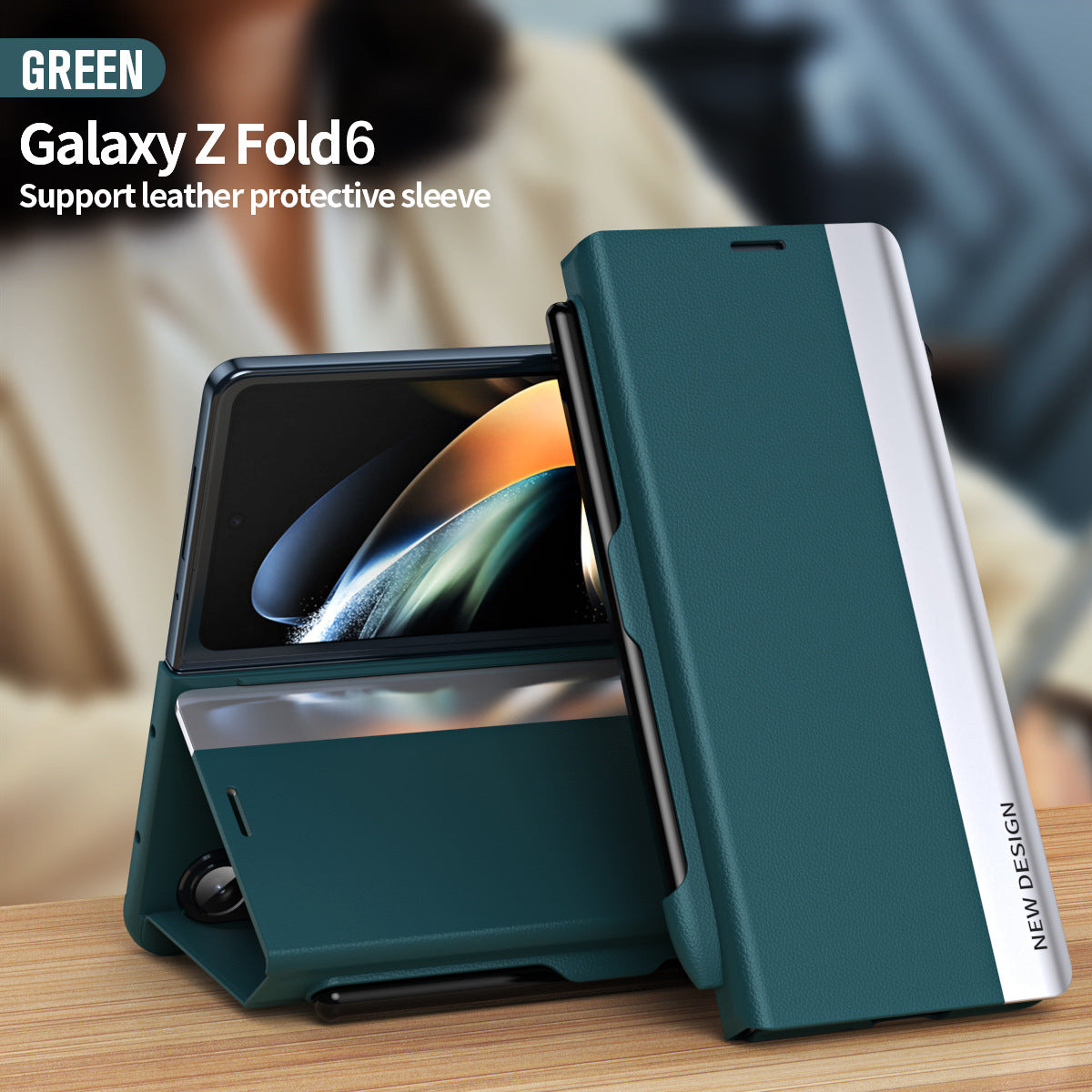 Projetada especificamente para o Samsung Galaxy Z Fold, a capa Flip Stand com compartimento para caneta faz com que cada dobra pareça elegante e especial. 