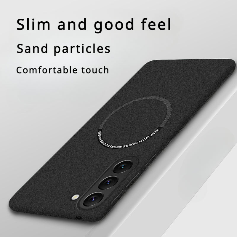 Casing Ponsel Keras Batu Pasir Magnetik Anti Jatuh Ultra Tipis para Samsung 