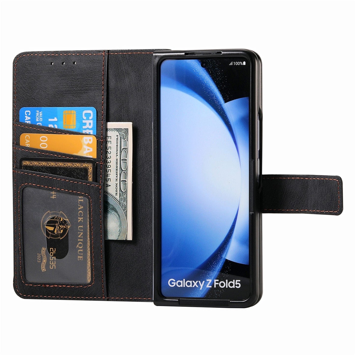 Cocok untuk casing ponsel Samsung Z Fold5/4/3 casing kulit magnetik yang dapat dilepas