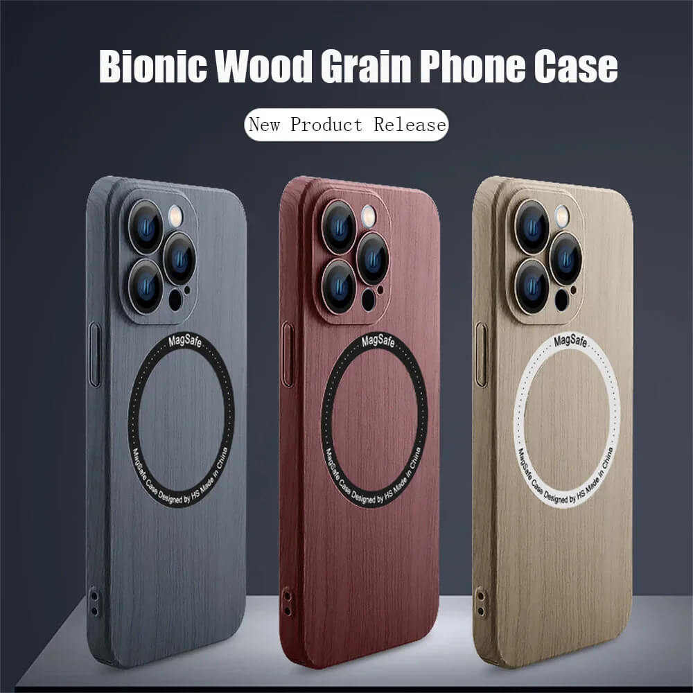 Casing ponsel magnetis berbahan kayu