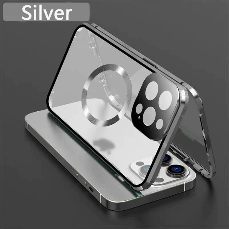 Adequado para iPhone Series Magsafe Metal Vidro Protetor Espelho Fivela Anti Espiando Capa de Telefone