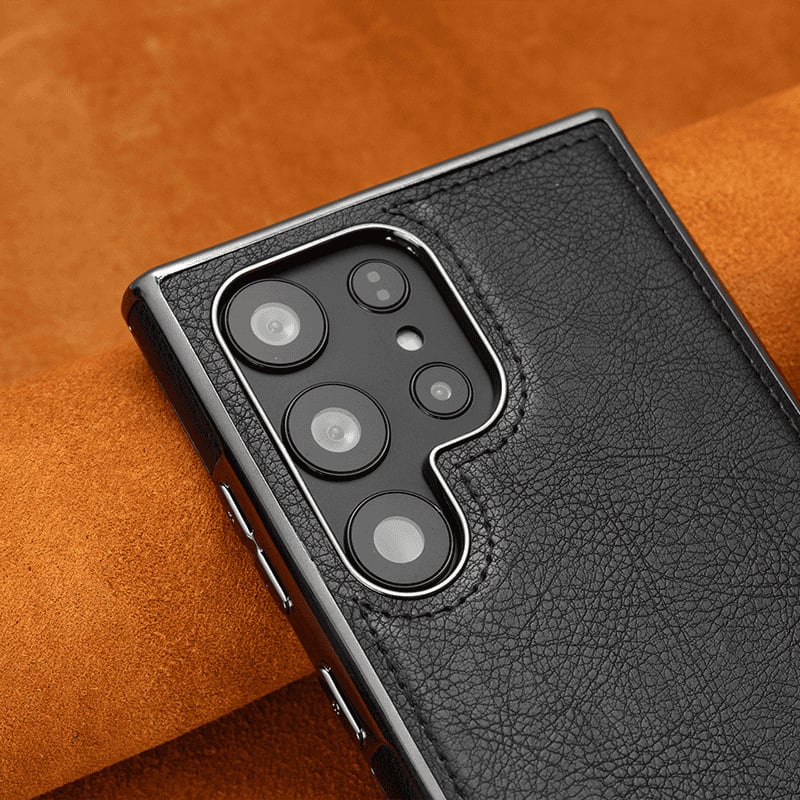 Capa de couro luxuosa para celular Samsung 