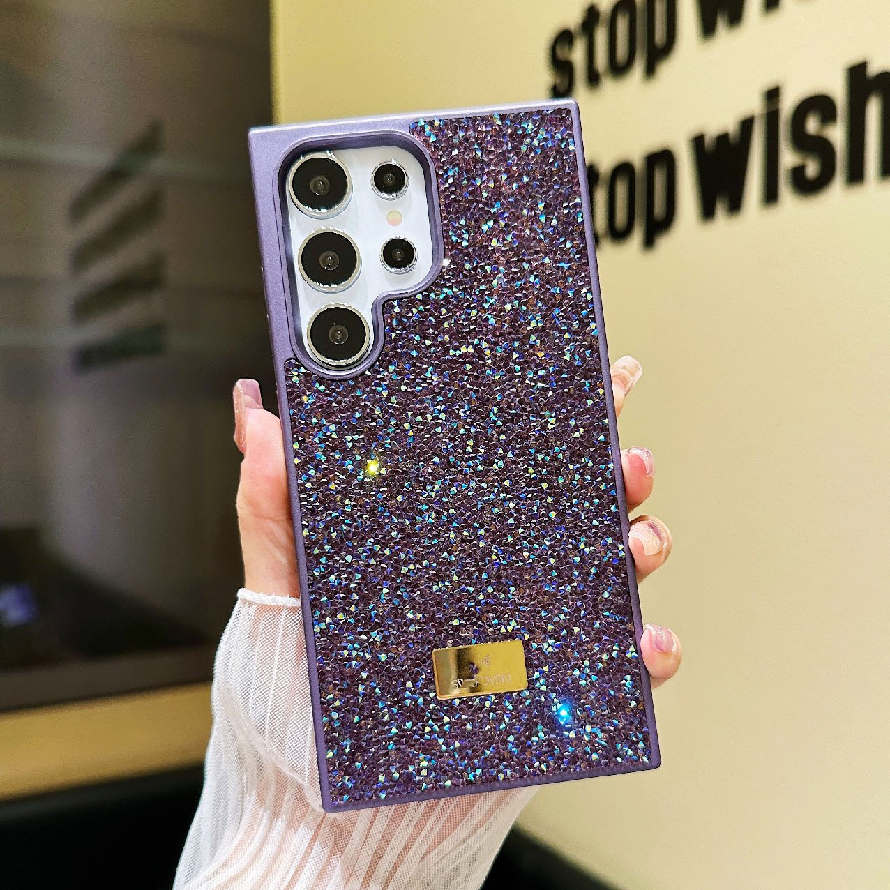 Lujosa funda para teléfono con diamantes de imitación 