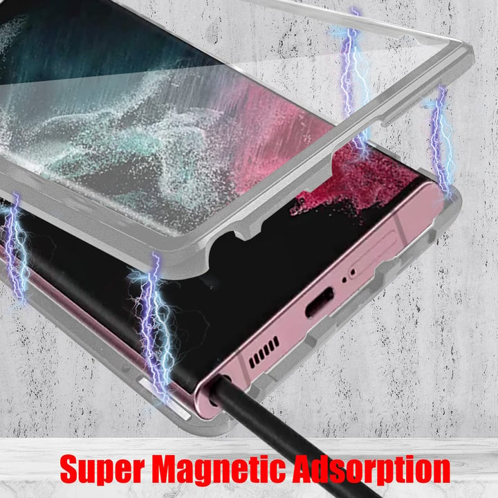 Casing Ponsel Dua Sisi Kaca Tempered Magnetik