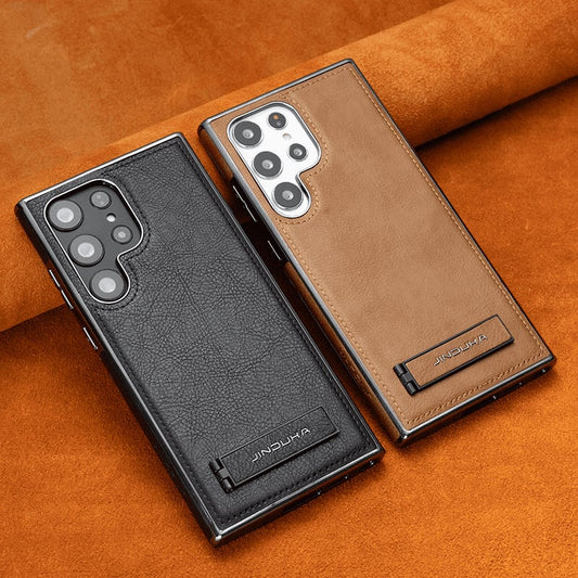 Capa de couro luxuosa para celular Samsung 