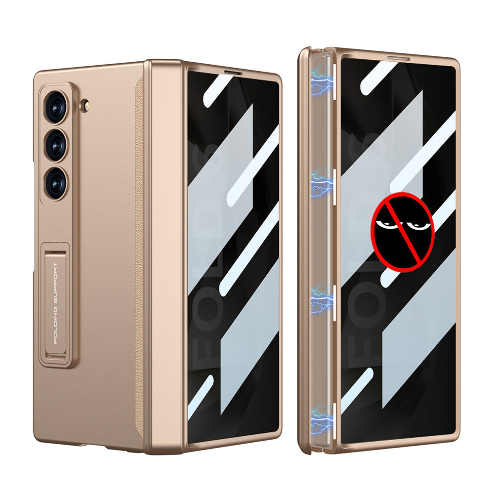 Suporte oculto com dobradiça magnética, capa com tudo incluído e protetor de tela traseira para Samsung Galaxy Z Fold 6/5/4/3