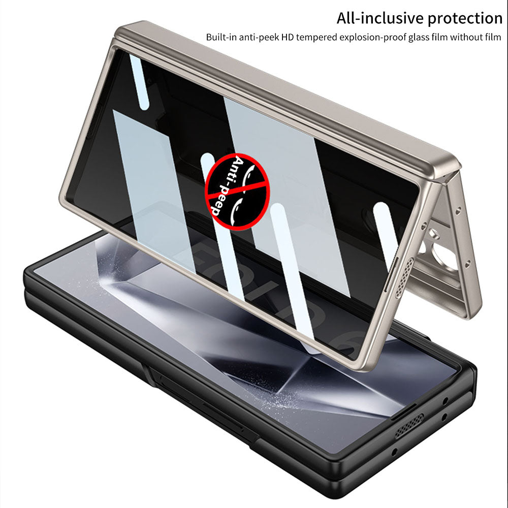 Suporte oculto com dobradiça magnética, capa com tudo incluído e protetor de tela traseira para Samsung Galaxy Z Fold 6/5/4/3