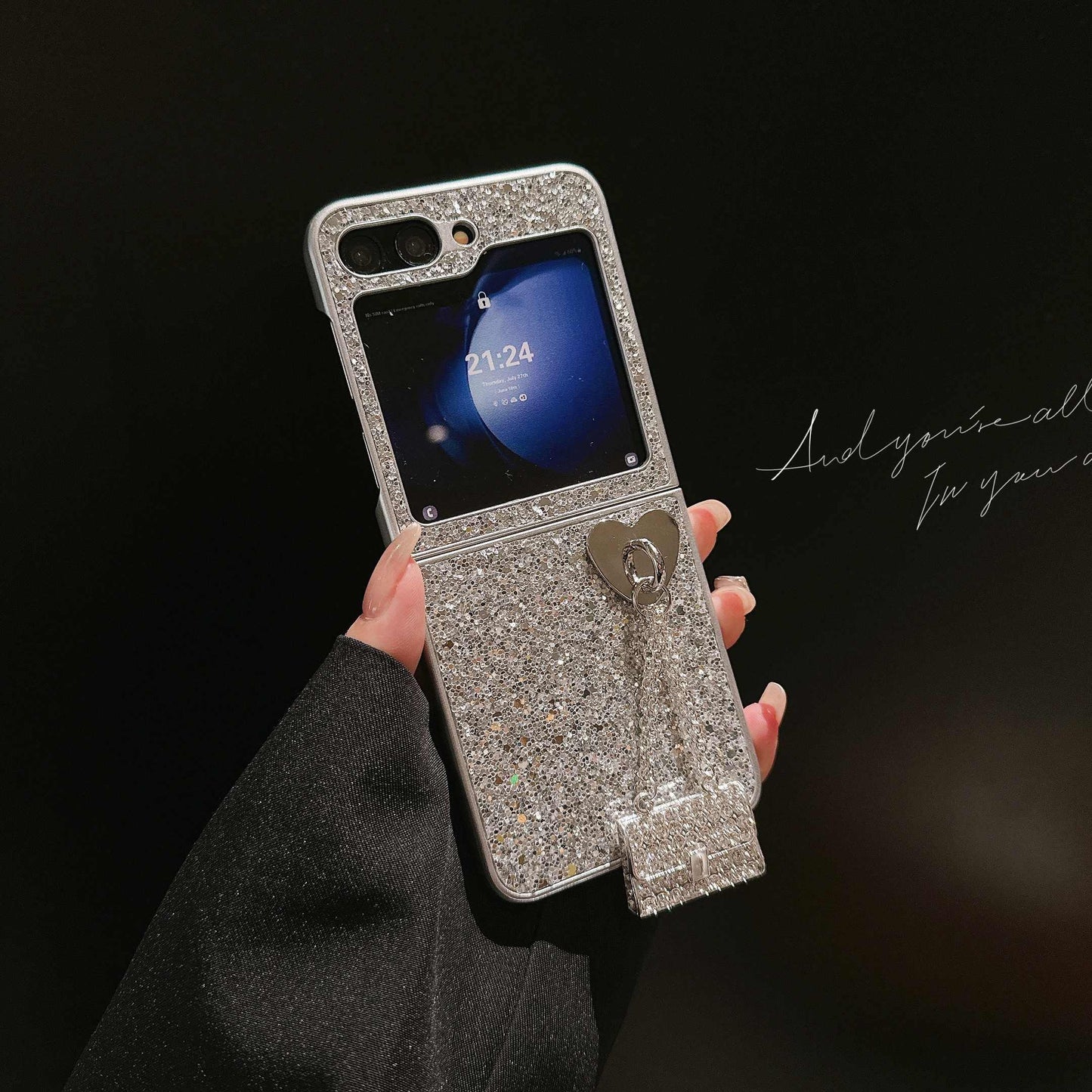 Capa de luxo Samsung Z Flip Silver Diamond 